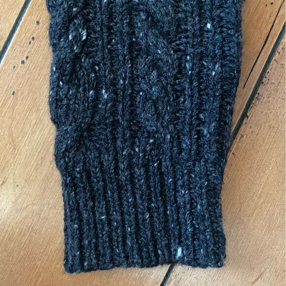 🧥DKNY Heathered Black/Gray Cropped Turtleneck 100% wool - EUC! Petite M - Picture 5 of 9